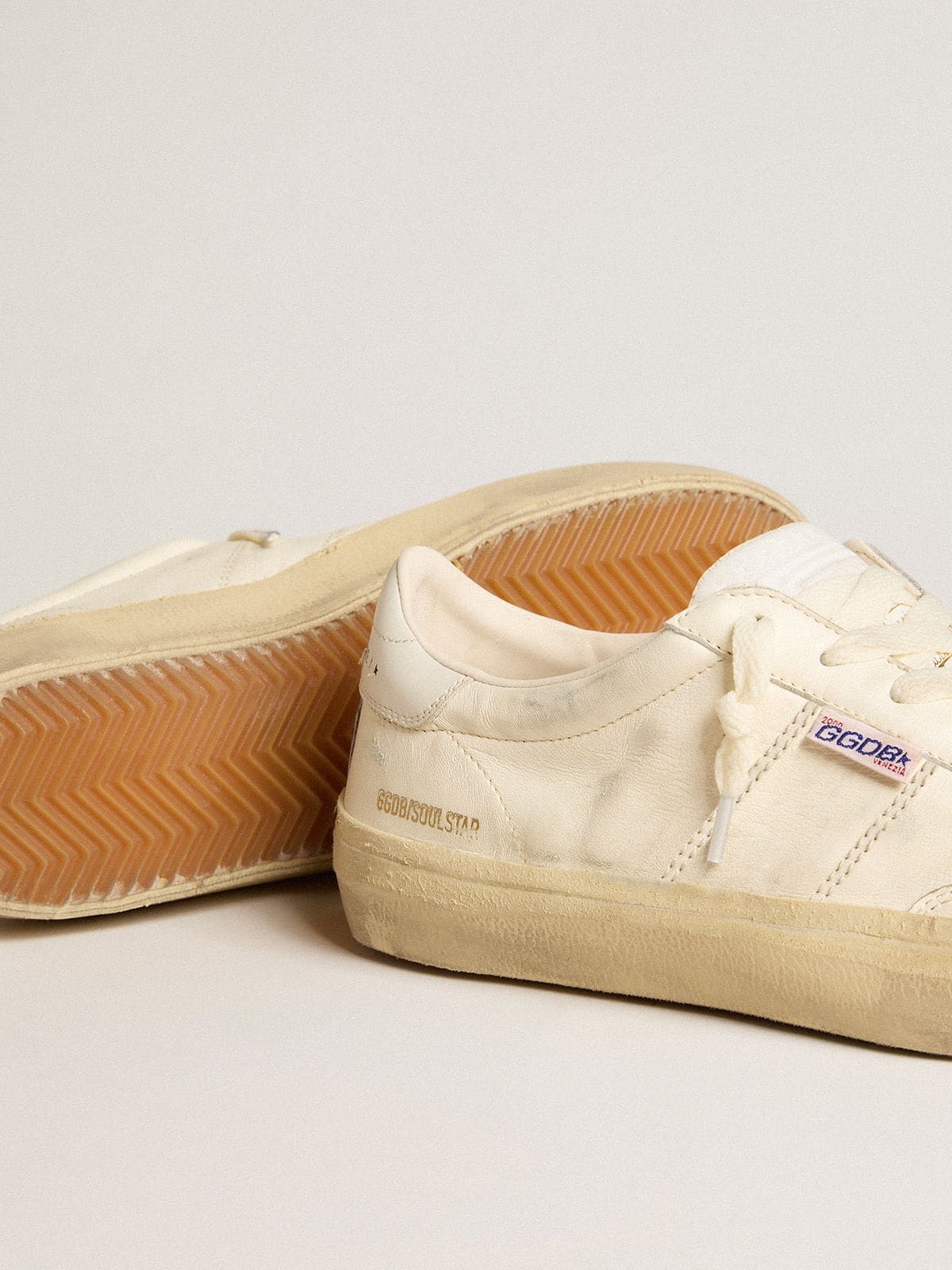 Golden Goose Soul Star in white nappa leather with white leather star