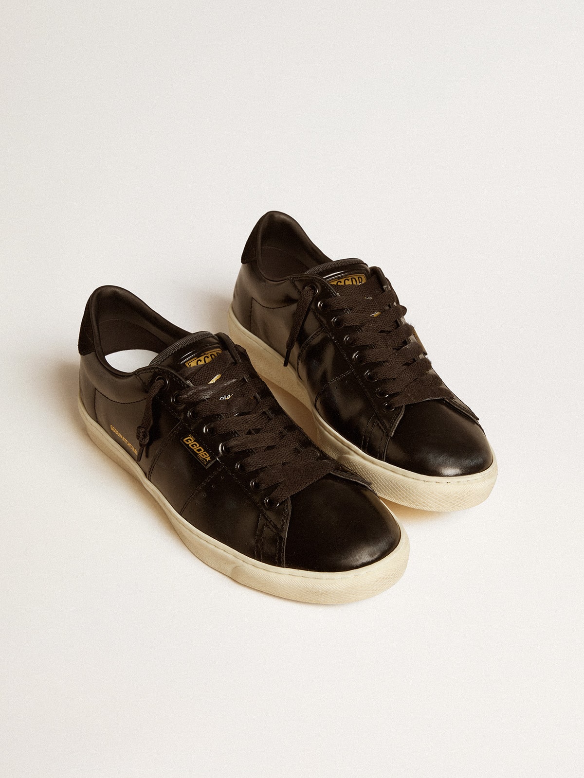 Golden Goose Men's Matchstar in black leather with black suede heel tab