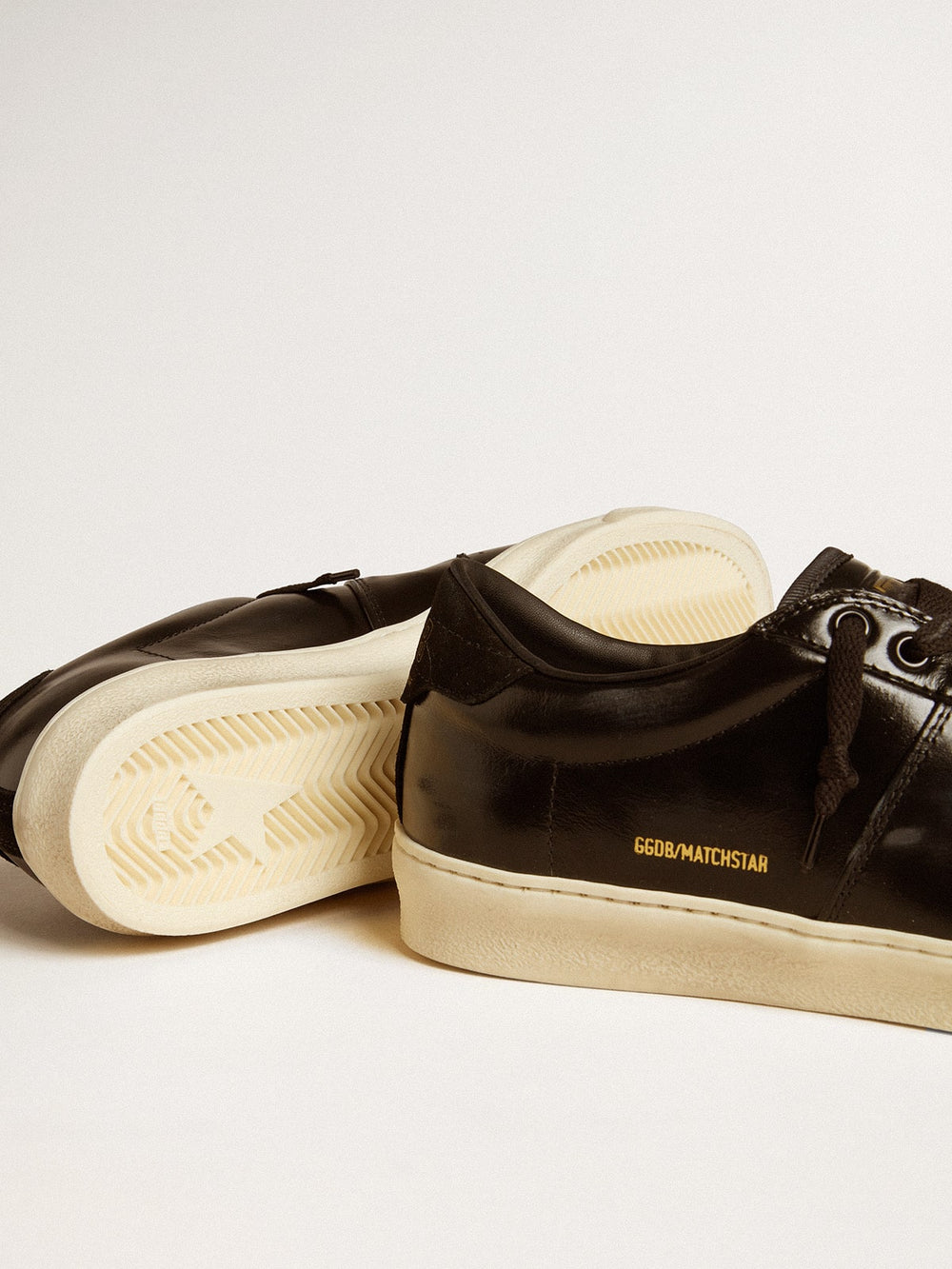 Golden Goose Men's Matchstar in black leather with black suede heel tab