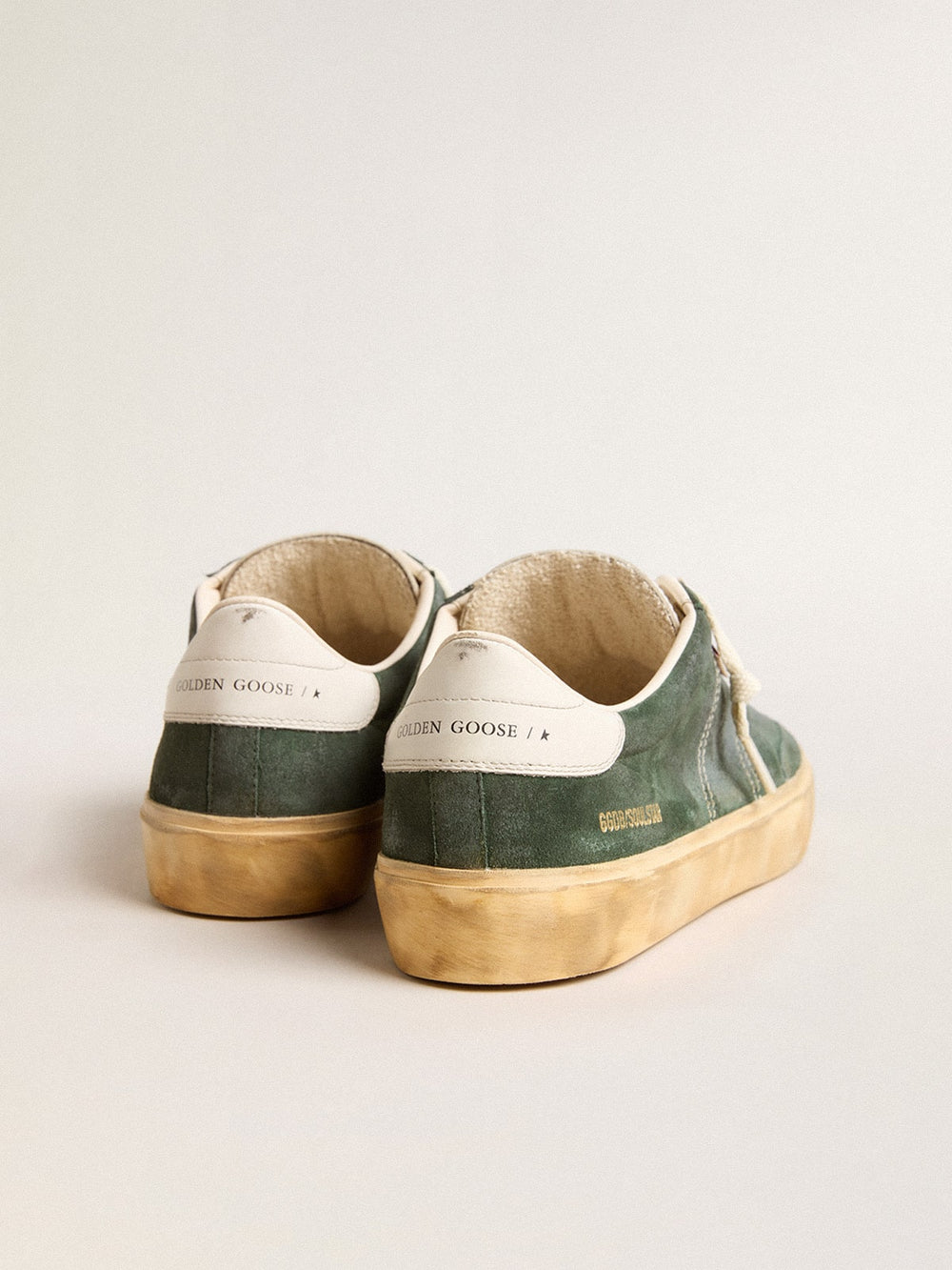 Golden Goose Soul Star in green suede with milk-white leather heel tab
