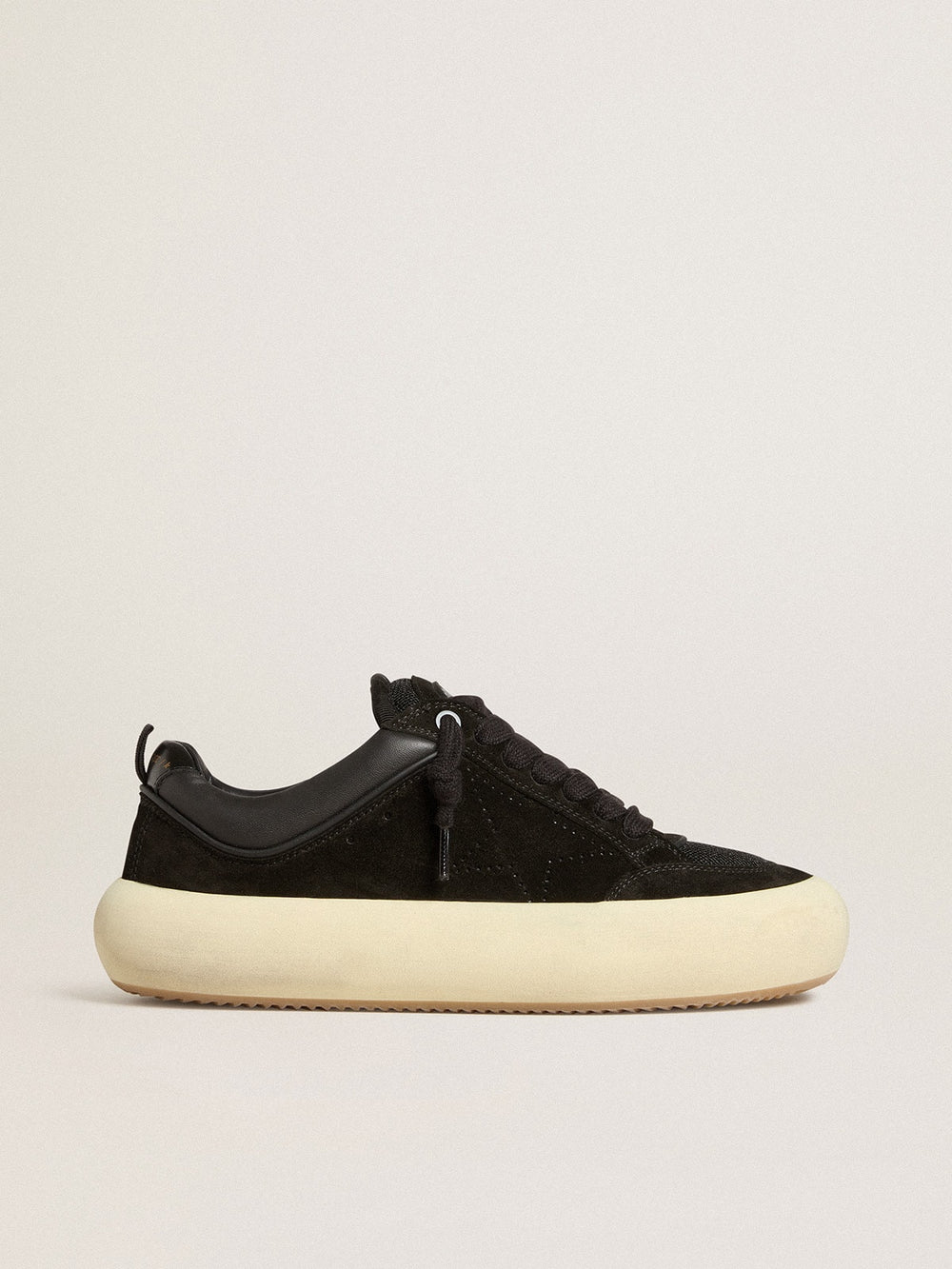 Golden Goose Men's Space-Star Cube in black suede with perforated star