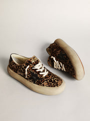 Golden Goose Men's Space-Star in leopard print pony skin with black star and heel