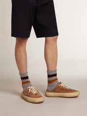 Golden Goose Men's Space-Star Sabots in tobacco suede with perforated star