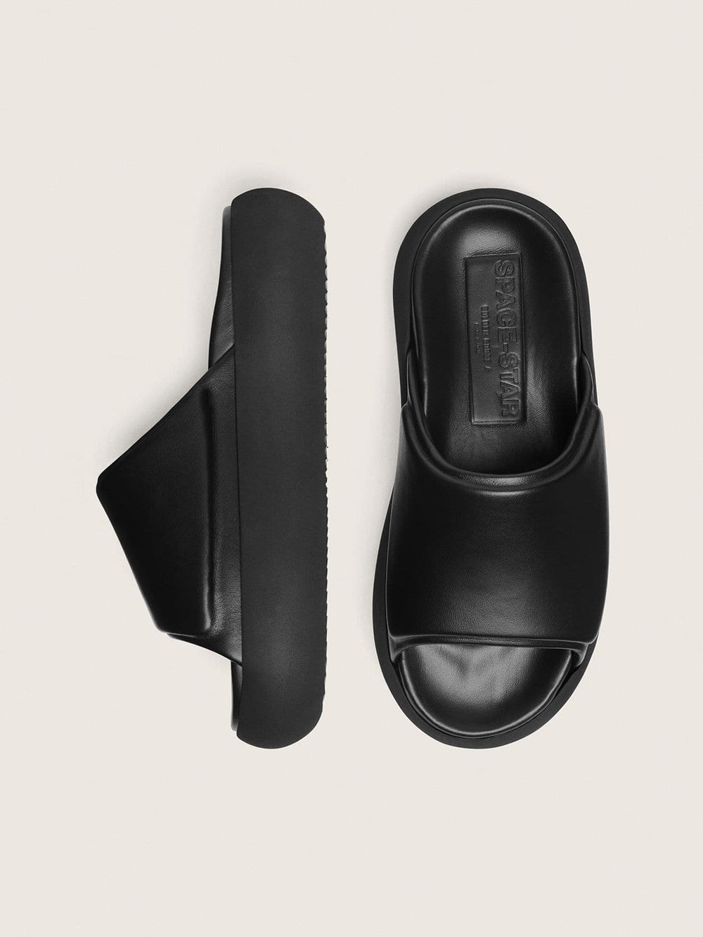 Golden Goose Men's Space-Star slip-ons in black leather