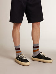Golden Goose Men's Space-Star Sabots in black nylon with black leather star