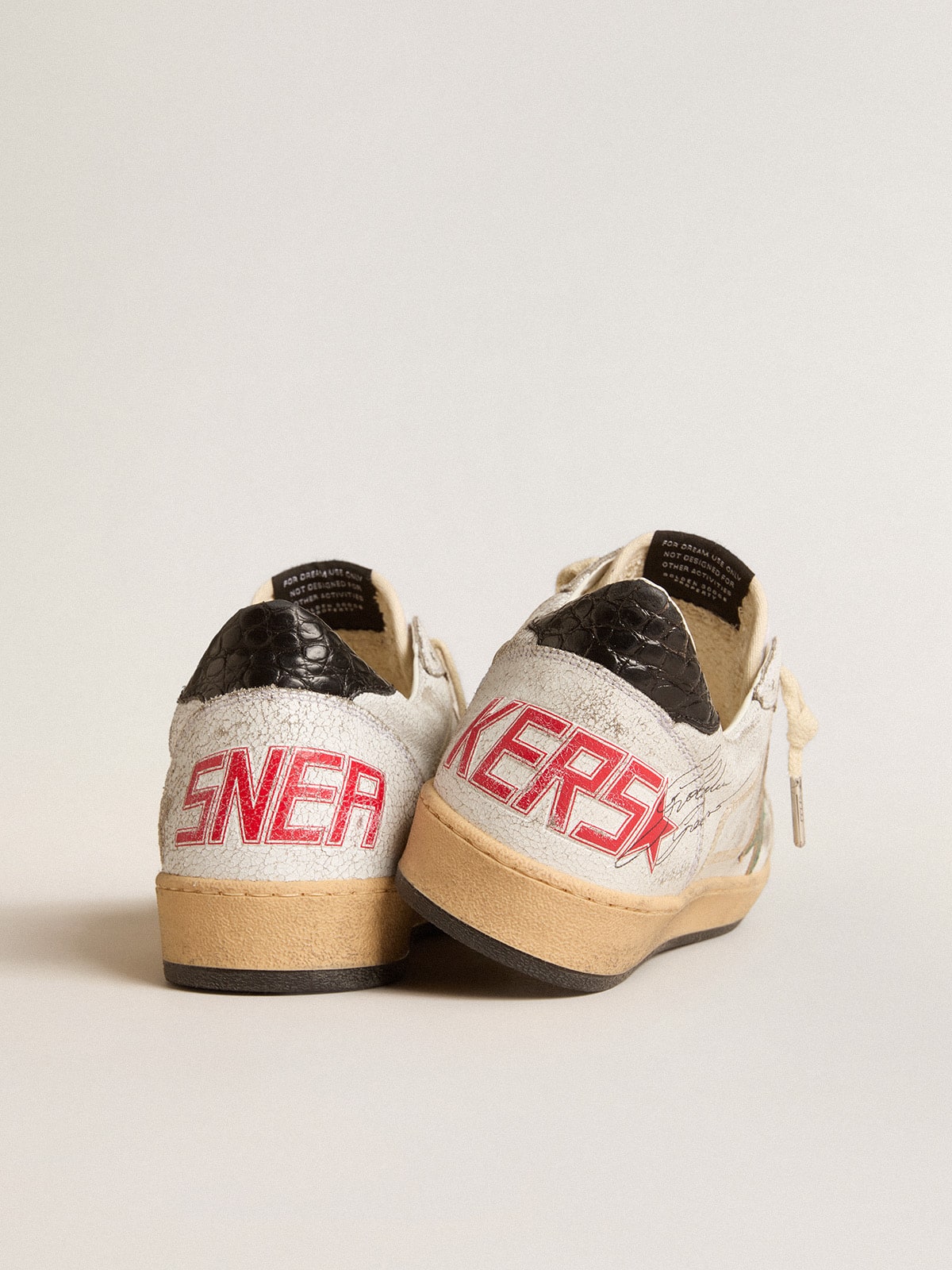 Golden Goose Men's Ball Star with metallic leather star and gray leather heel tab