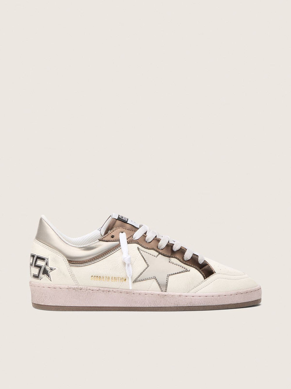 Golden Goose Men's Ball Star LTD in nappa leather with metallic bio-based star and inserts