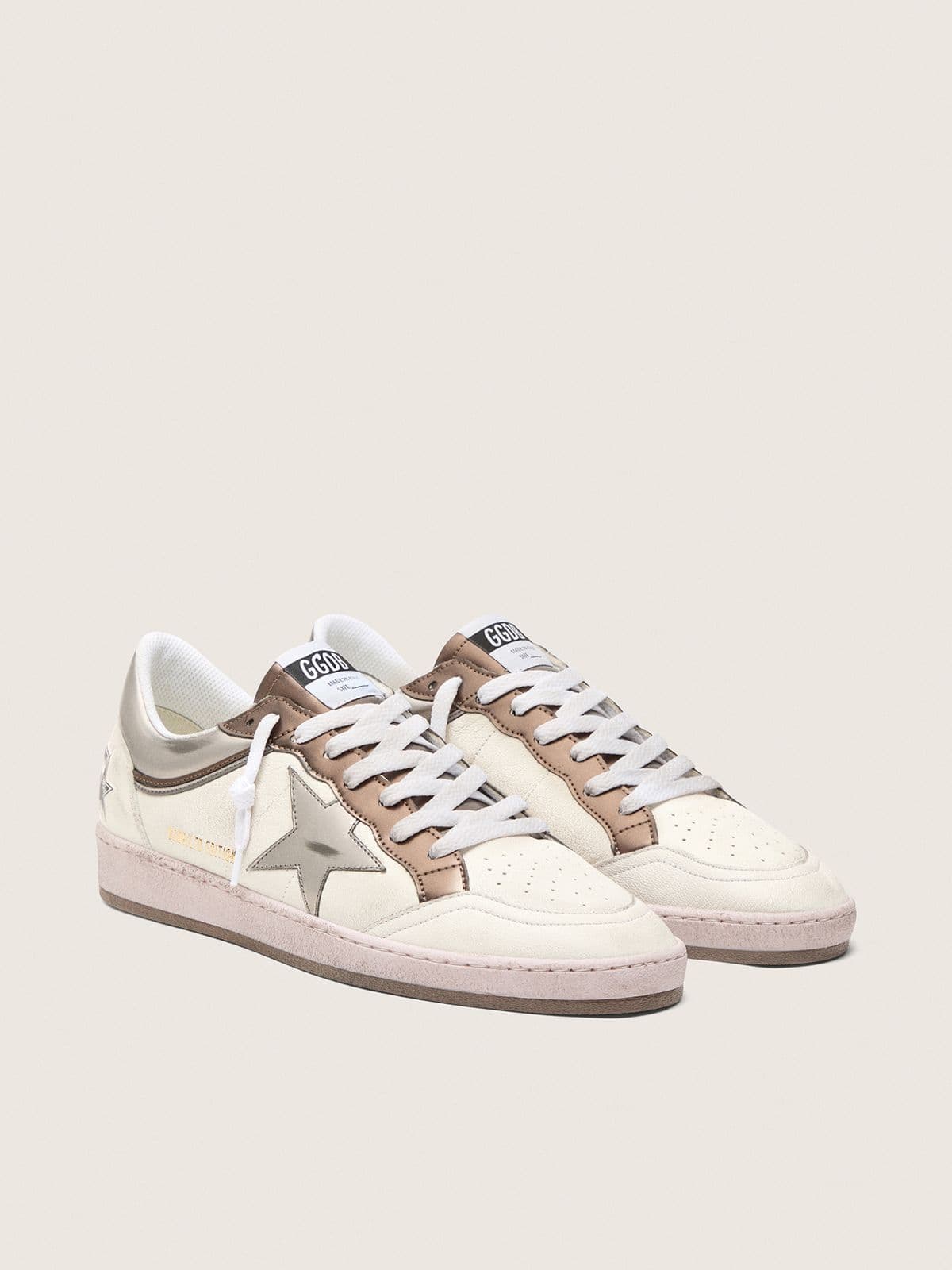 Golden Goose Men's Ball Star LTD in nappa leather with metallic bio-based star and inserts