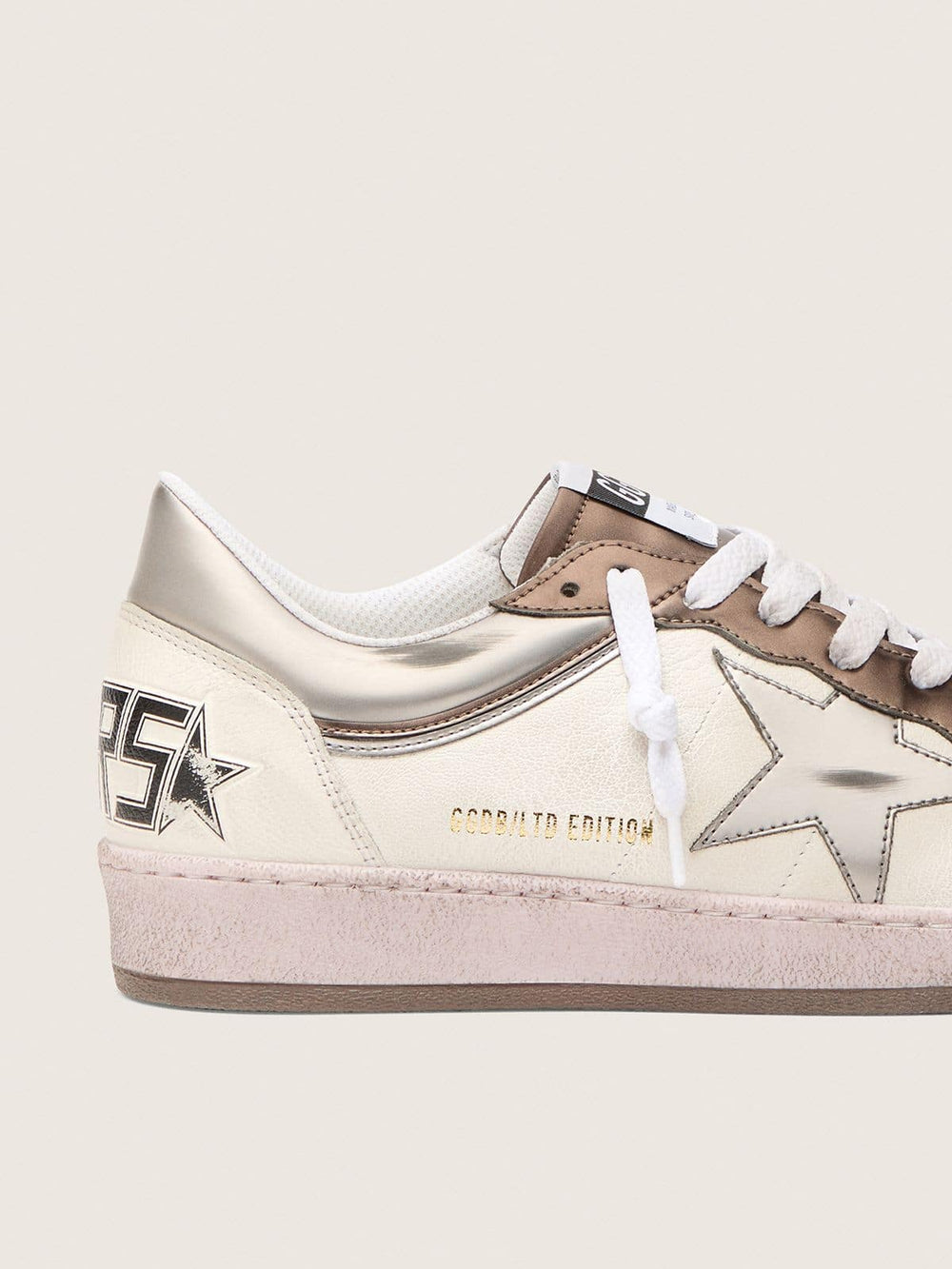 Golden Goose Men's Ball Star LTD in nappa leather with metallic bio-based star and inserts