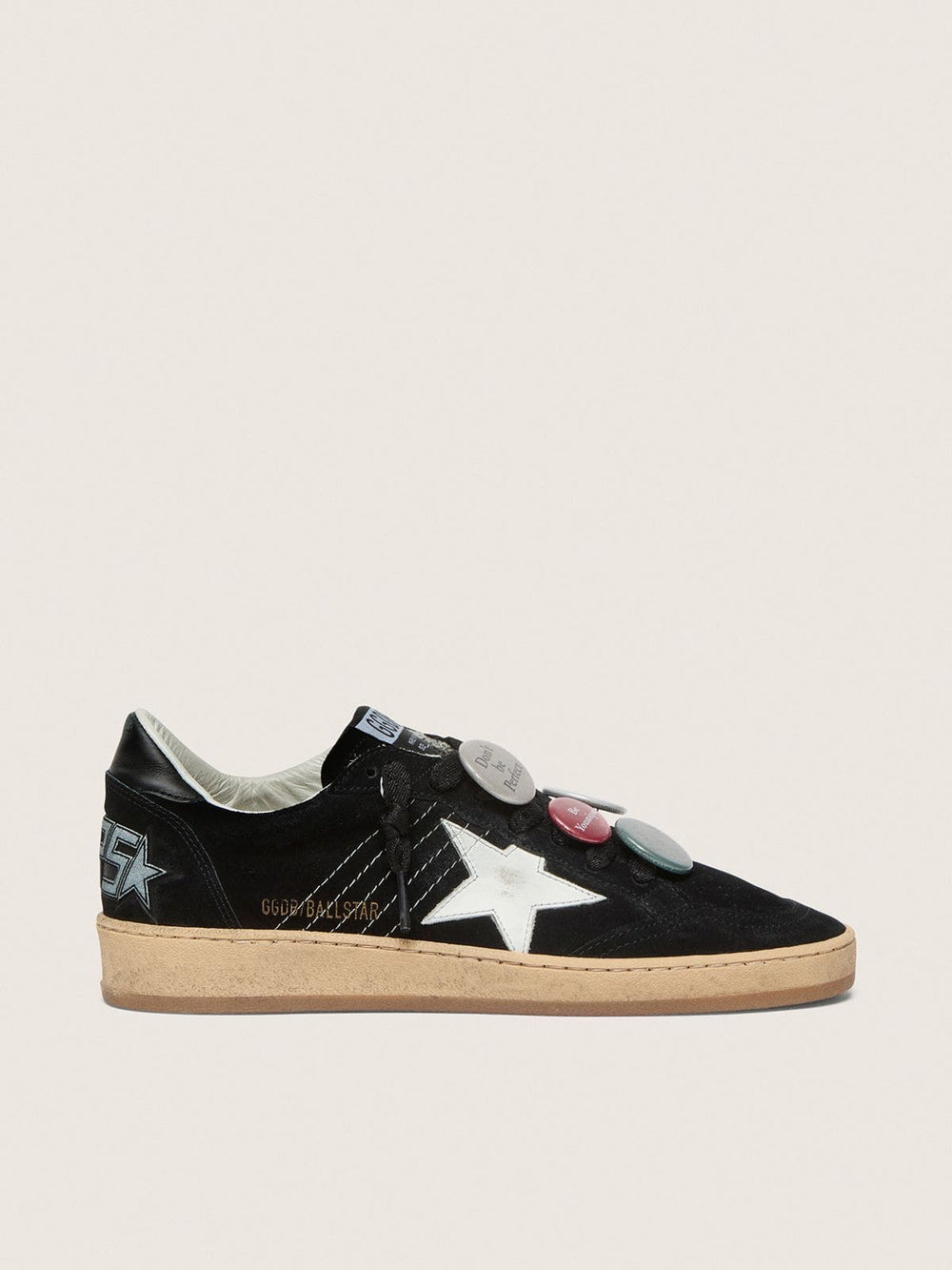 Golden Goose Men's Ball Star LTD in black suede with Skins