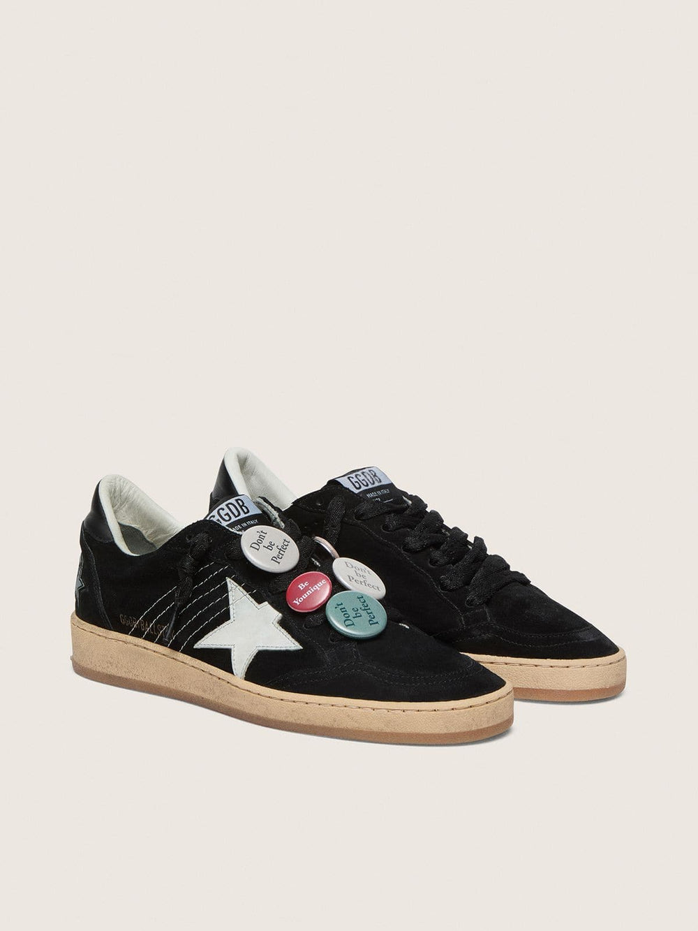 Golden Goose Men's Ball Star LTD in black suede with Skins