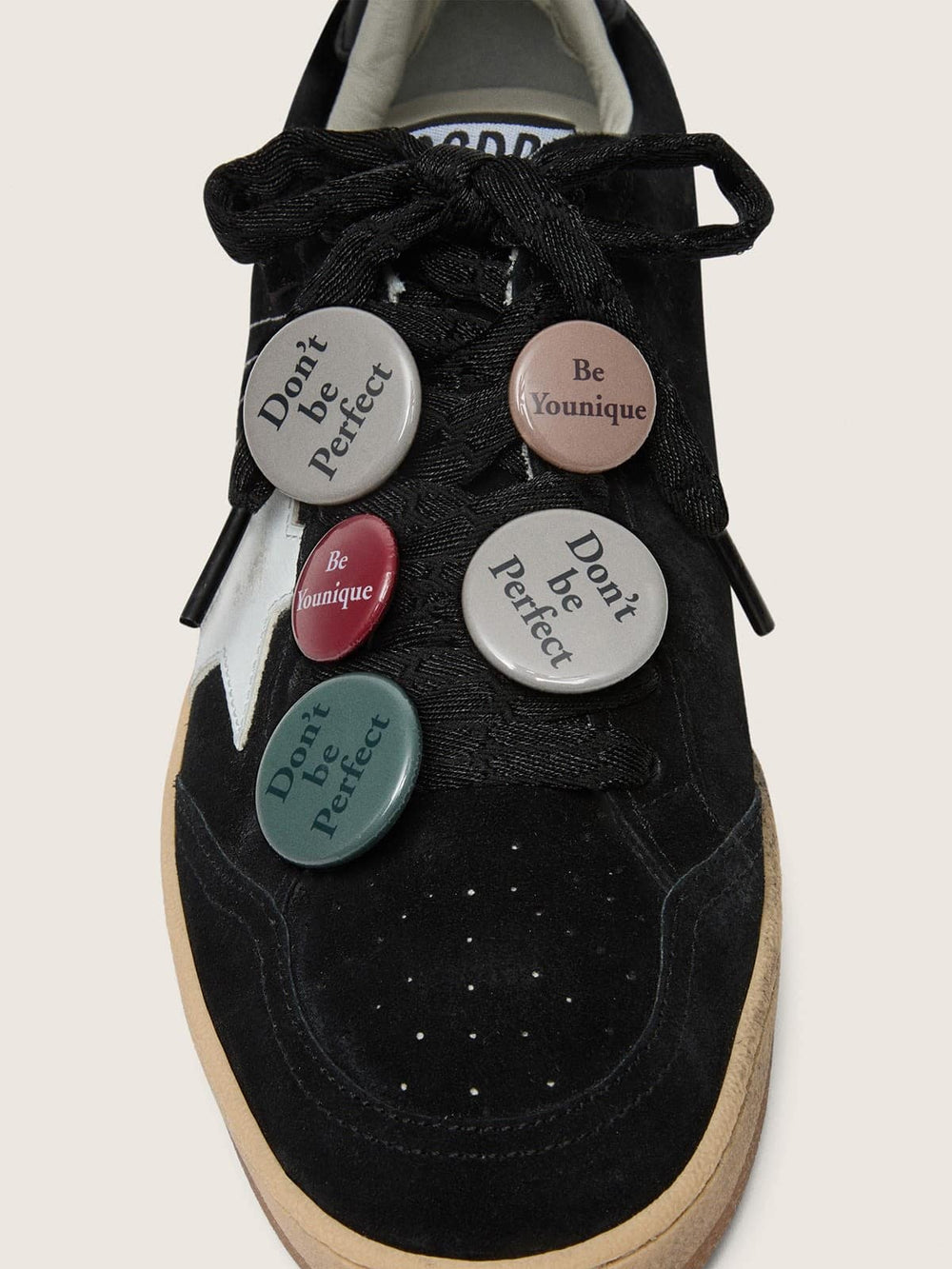 Golden Goose Men's Ball Star LTD in black suede with Skins