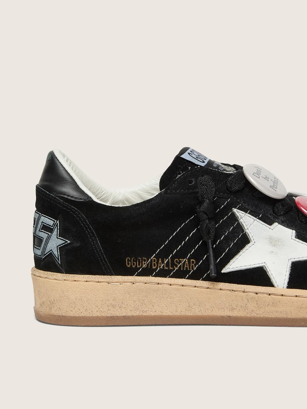 Golden Goose Men's Ball Star LTD in black suede with Skins
