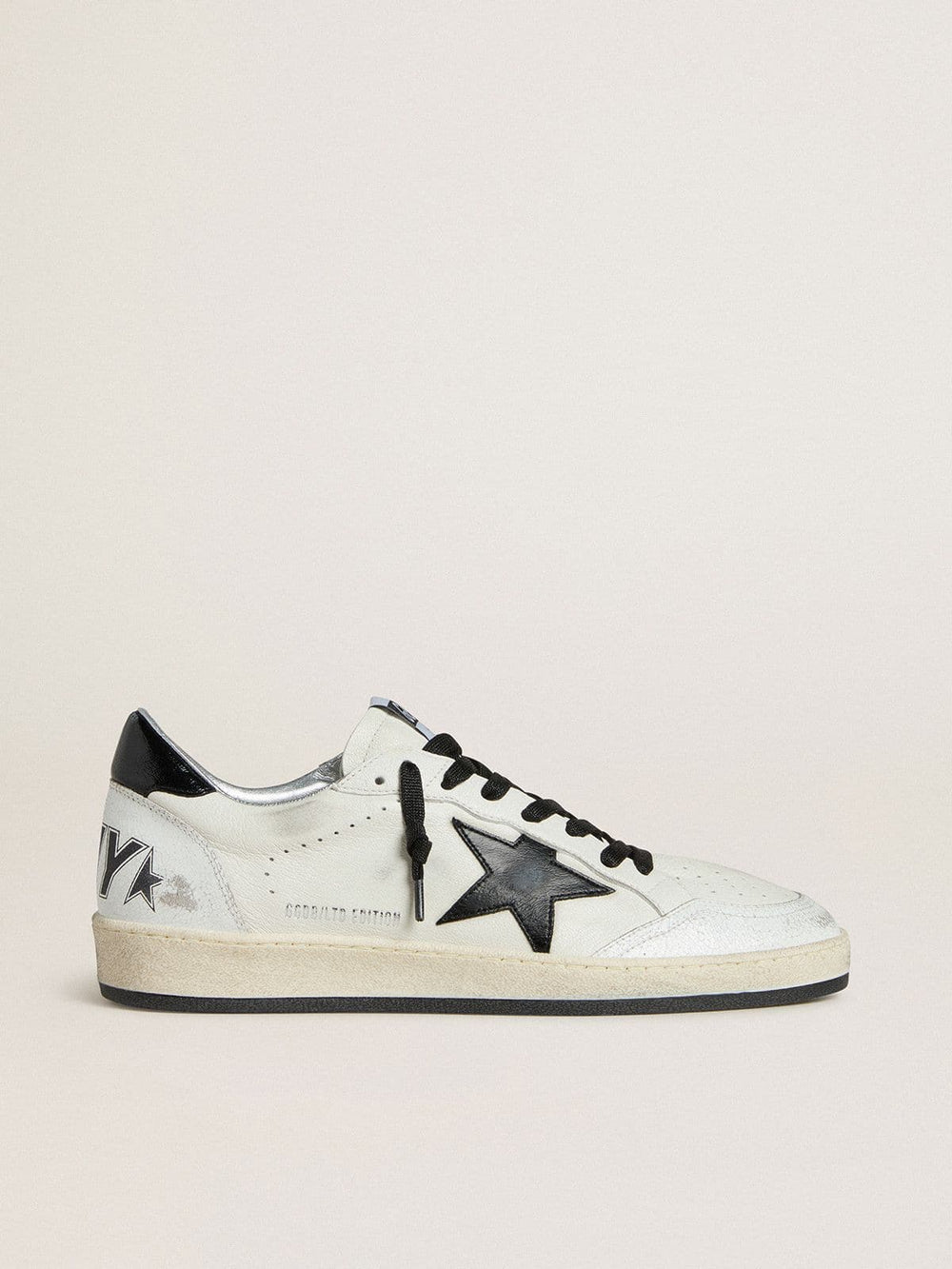 Golden Goose Men's Ball Star Wishes in nappa with black naplak star and heel tab