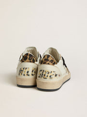 Golden Goose Men's Ball Star Wishes with suede star and leopard-print pony skin heel tab