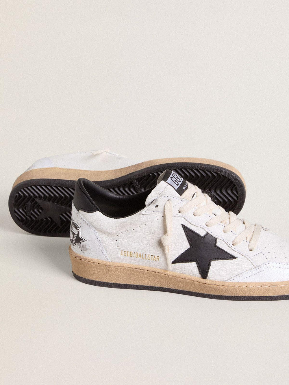 Golden Goose Men's Ball Star in white nappa with black star