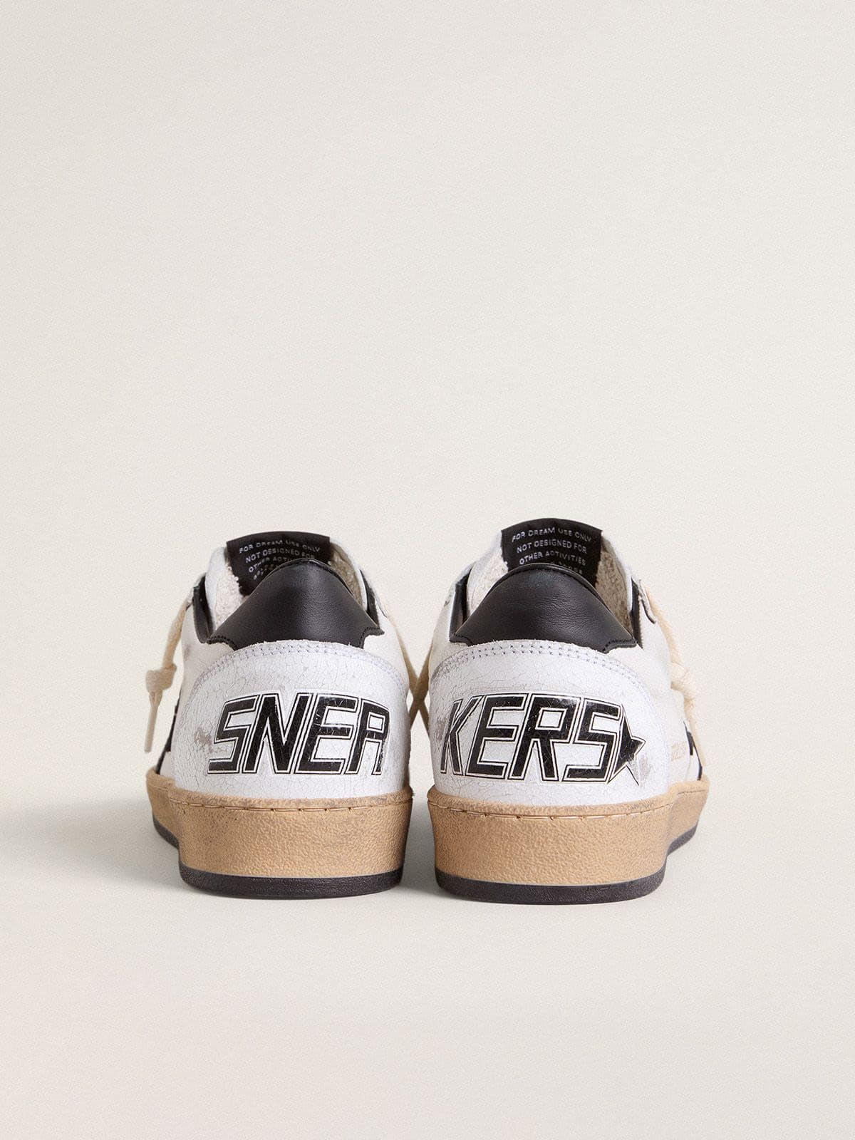 Golden Goose Men's Ball Star in white nappa with black star
