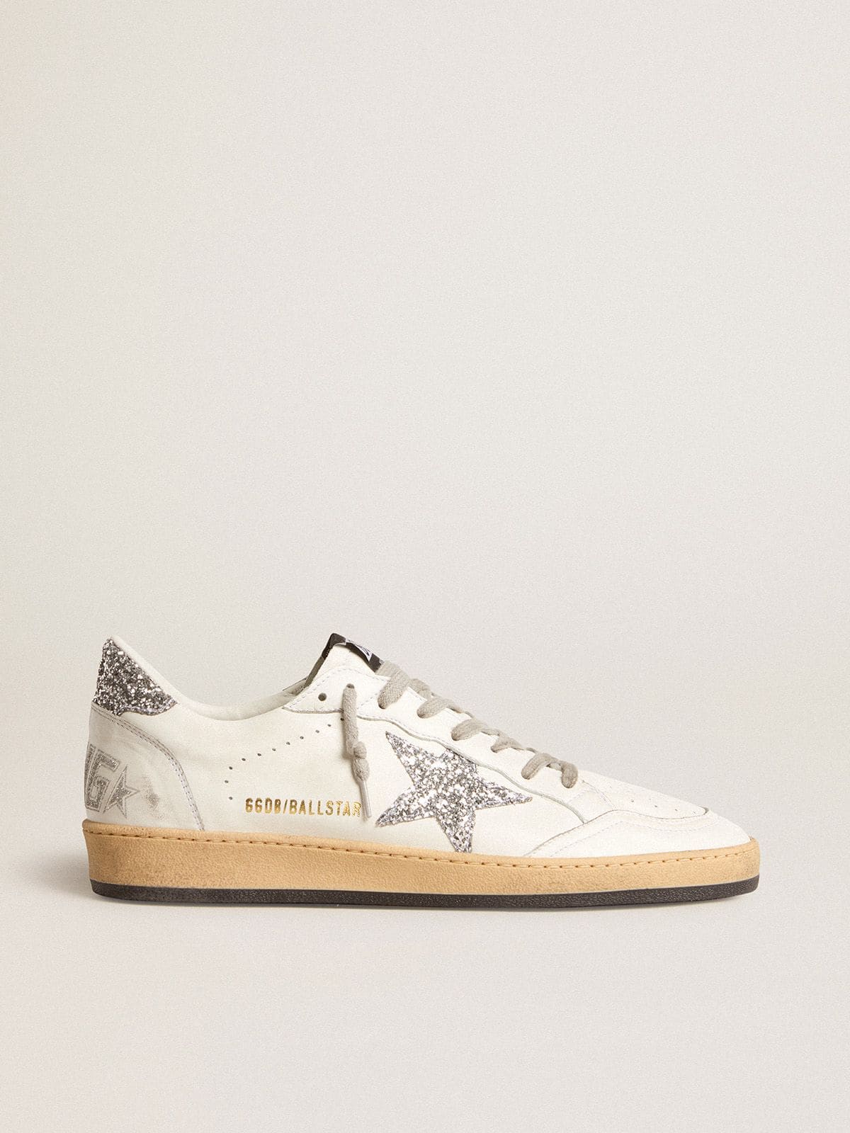 Golden Goose Men’s Ball Star Wishes in nappa leather with glitter star and heel tab