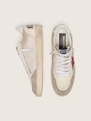 Golden Goose Ball Star in nylon and white mesh with red nylon star and white leather heel tab