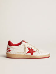 Golden Goose Men's Ball Star in white leather