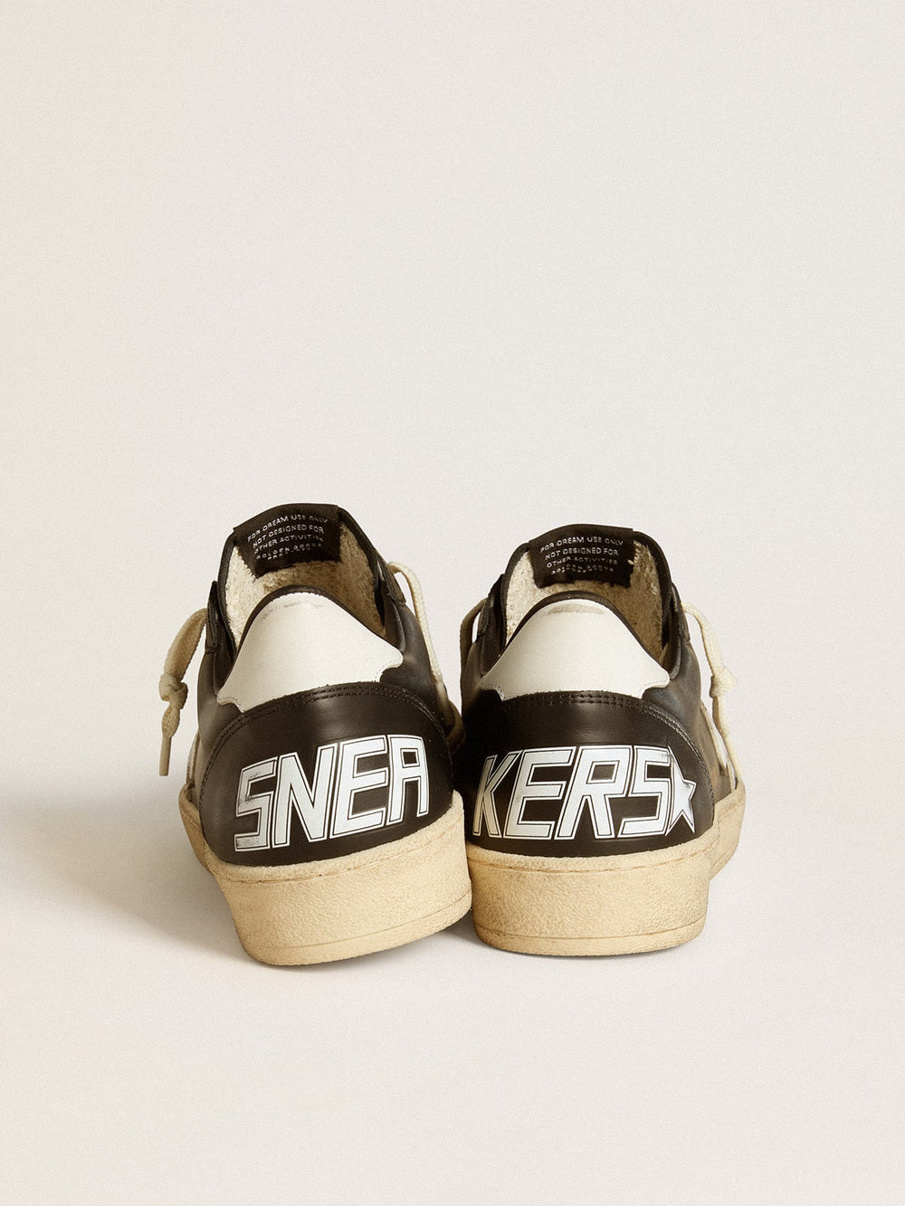 Golden Goose Men's Ball Star in black nappa with white leather star and heel tab