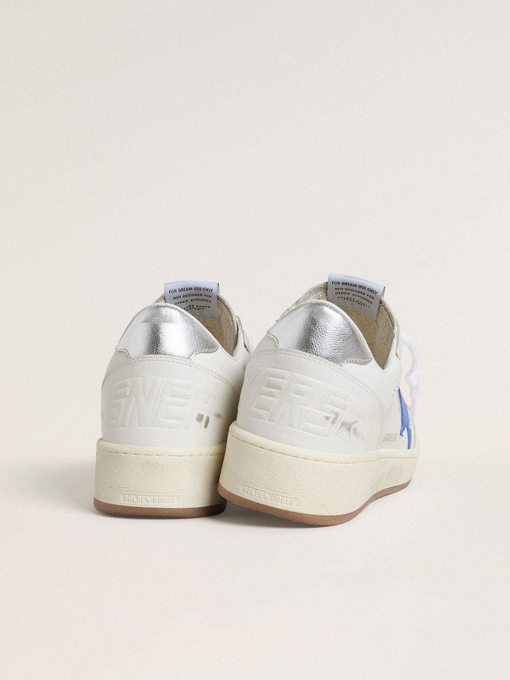Golden Goose Ball Star with light blue leather star and silver foiled leather heel tab