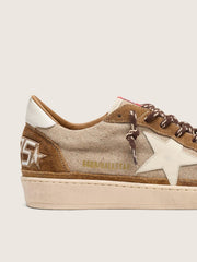Golden Goose Men's Ball Star in wool with cream leather star and brown waxed leather inserts