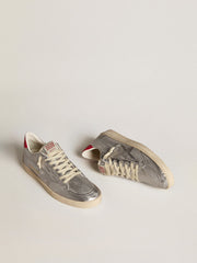 Golden Goose Bio-based Ball Star in metallic silver with silver star and red heel tab