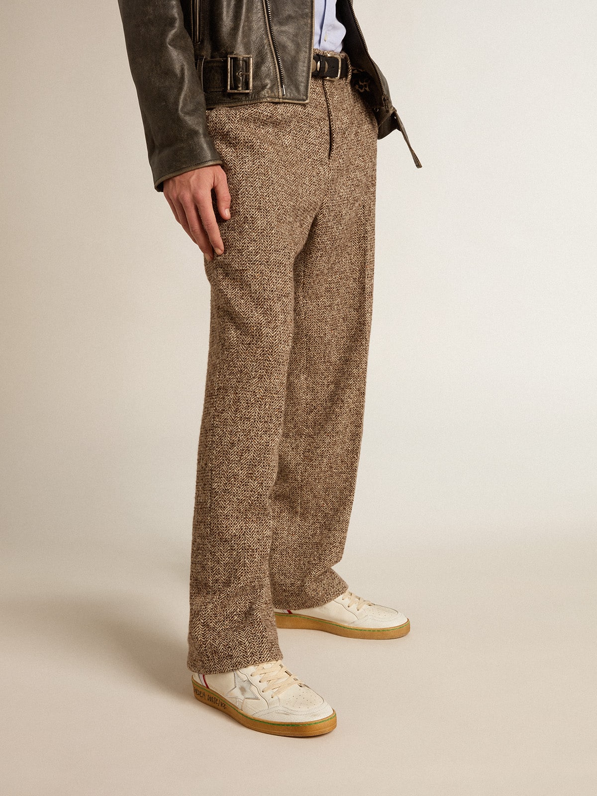 Golden Goose Ball Star in nappa and mesh with silver metallic leather star