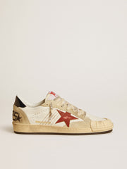 Golden Goose Men's Ball Star LTD in nappa leather with red leather star and leather heel tab