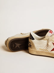 Golden Goose Men's Ball Star LTD in nappa leather with red leather star and leather heel tab