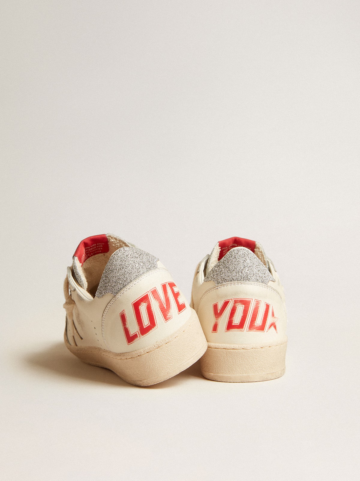 Golden Goose Men’s Ball Star  in nappa with white star and Swarovski crystal heel tab
