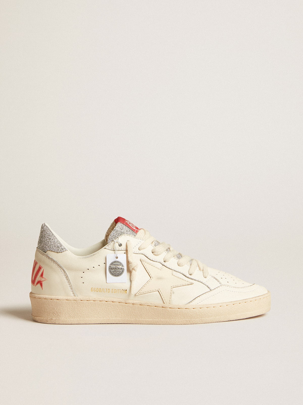 Golden Goose Men’s Ball Star  in nappa with white star and Swarovski crystal heel tab