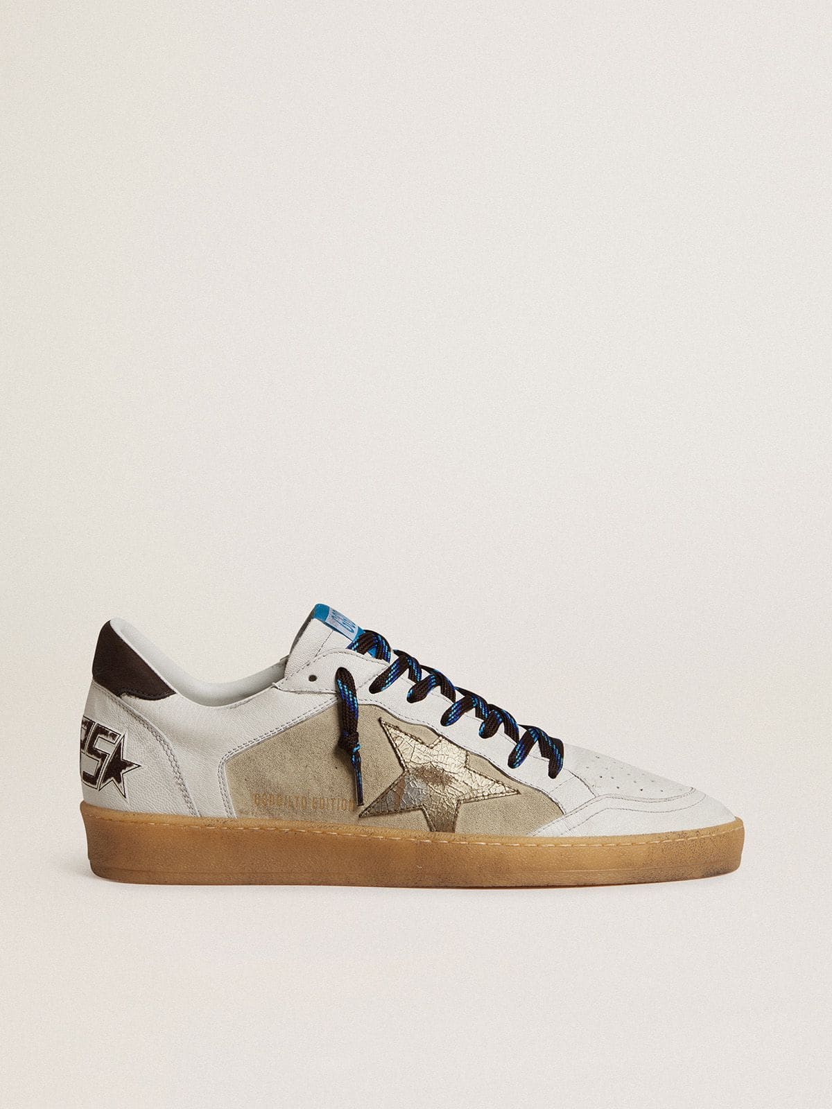 Golden Goose Ball Star LTD with foiled crackle leather star and brown leather heel tab