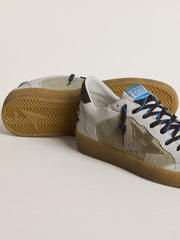 Golden Goose Ball Star LTD with foiled crackle leather star and brown leather heel tab