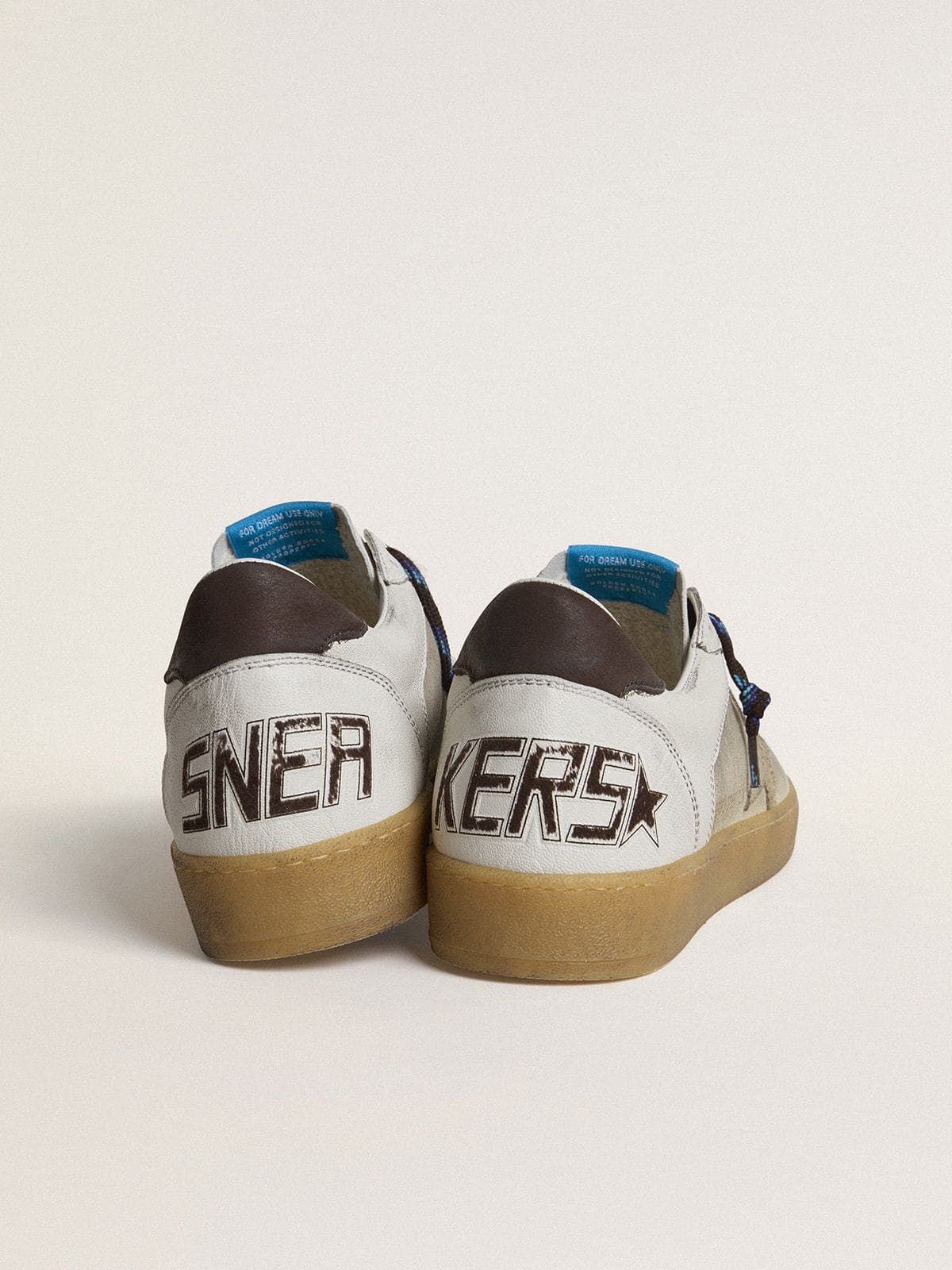 Golden Goose Ball Star LTD with foiled crackle leather star and brown leather heel tab