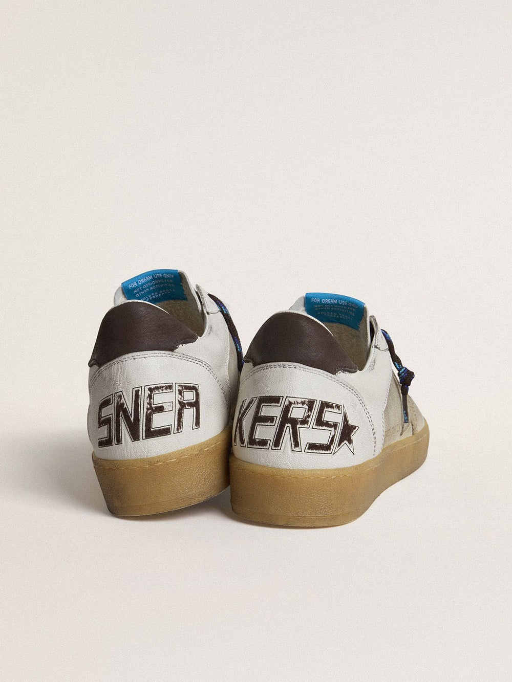 Golden Goose Ball Star LTD with foiled crackle leather star and brown leather heel tab