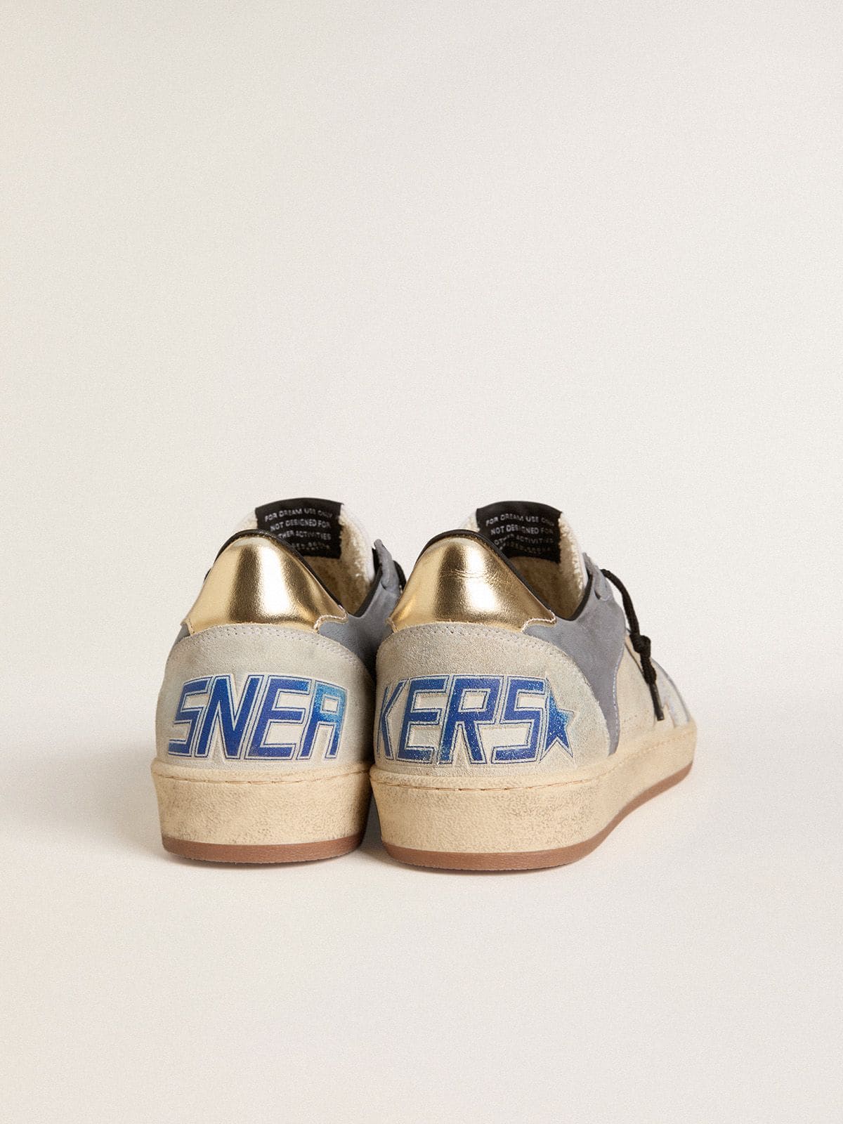 Golden Goose Men's Ball Star in suede and nubuck with silver metallic leather star and gold metallic leather heel tab