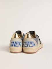 Golden Goose Men's Ball Star in suede and nubuck with silver metallic leather star and gold metallic leather heel tab