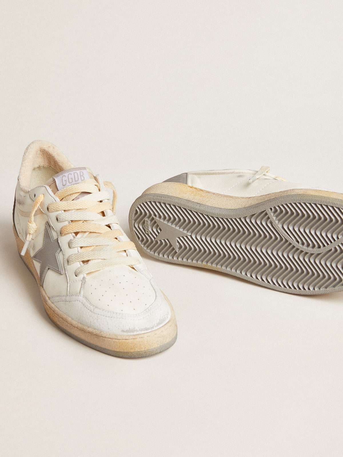 Golden Goose Ball Star in nappa with rubber star and silver leather heel tab