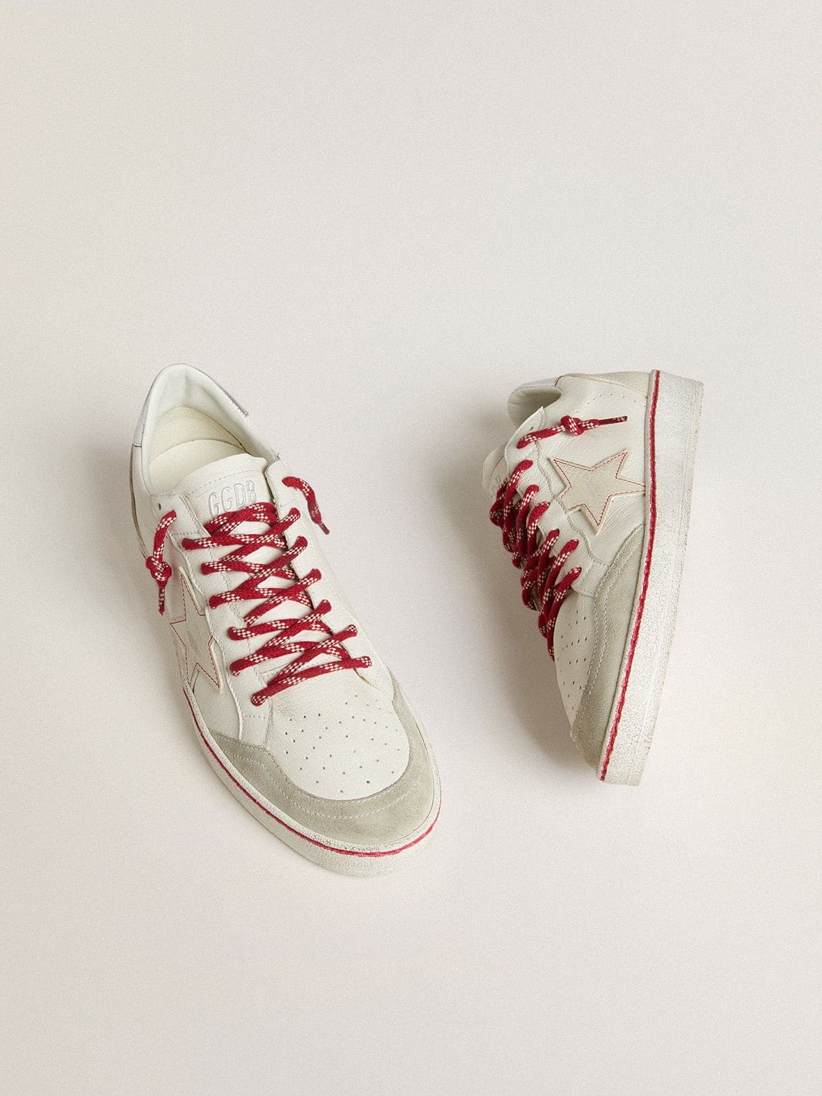Golden Goose Men’s Ball Star LTD CNY in white leather with a lived-in effect