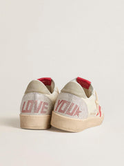 Golden Goose Valentine’s Day Men’s Ball Star with red leather star and red Swarovski lettering