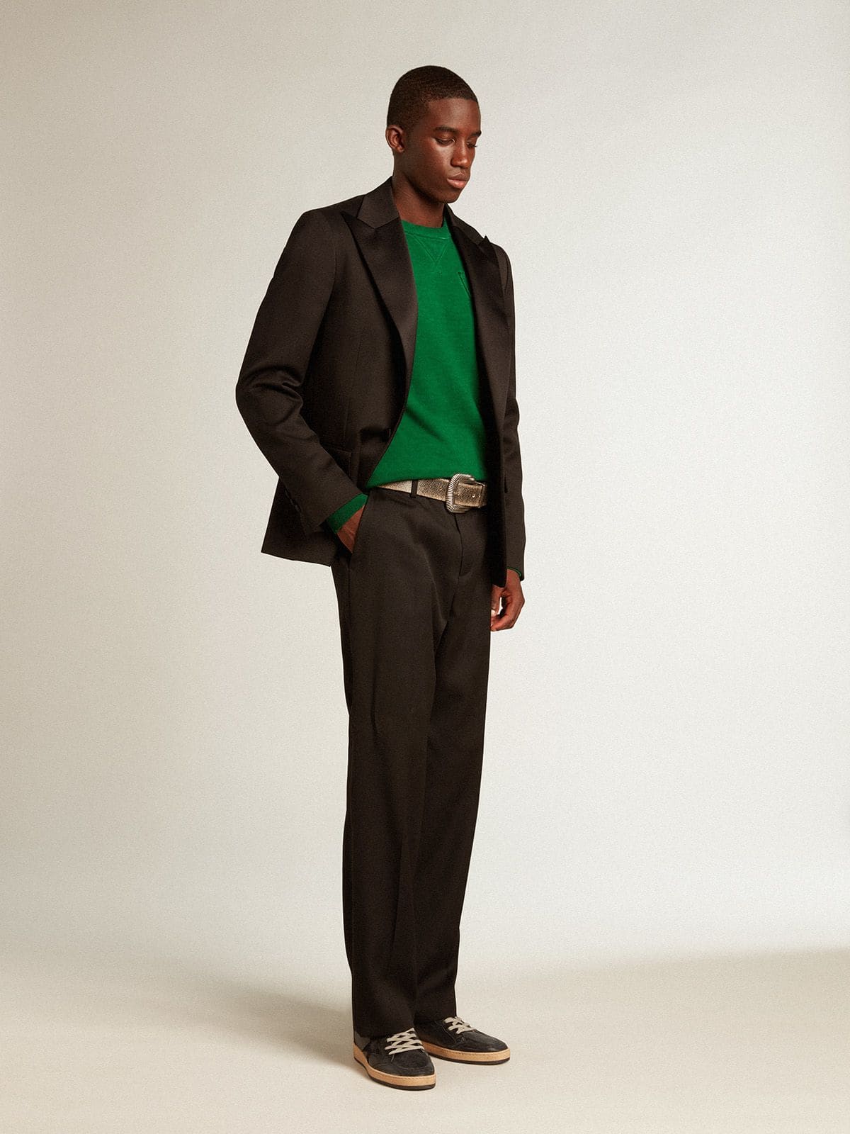 Golden Goose Men’s Ball Star in black nappa with suede star and nappa heel tab