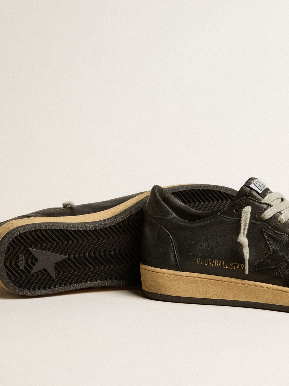 Golden Goose Men’s Ball Star in black nappa with suede star and nappa heel tab