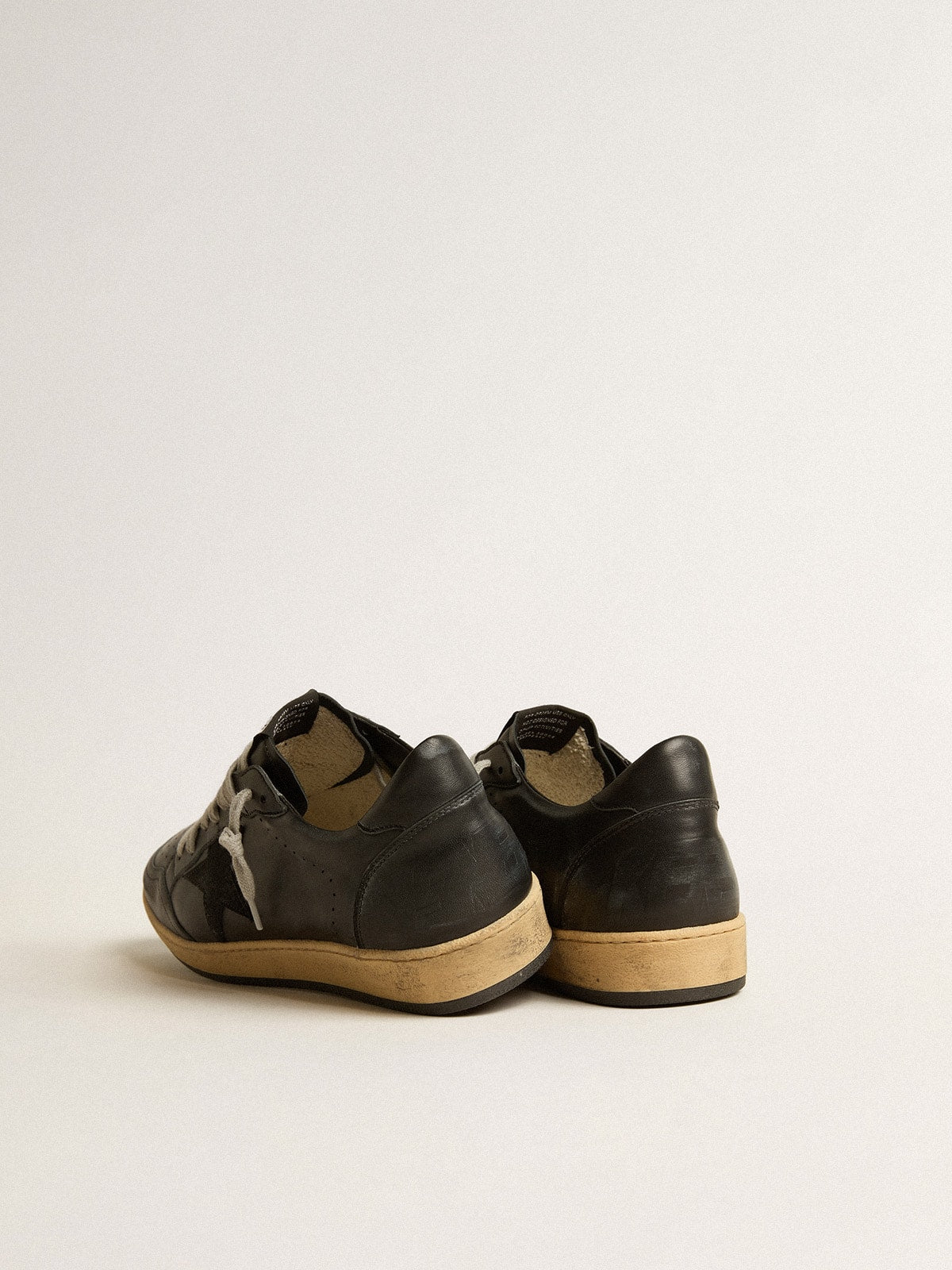 Golden Goose Men’s Ball Star in black nappa with suede star and nappa heel tab