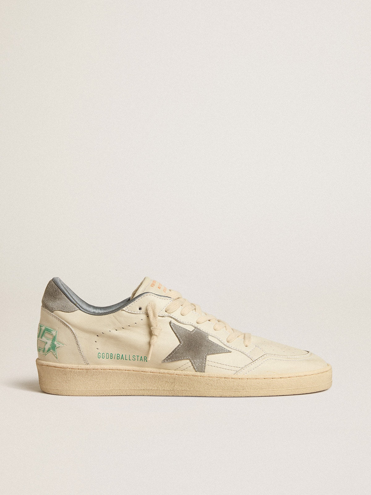 Golden Goose Ball Star in nappa leather with gray suede star and heel tab
