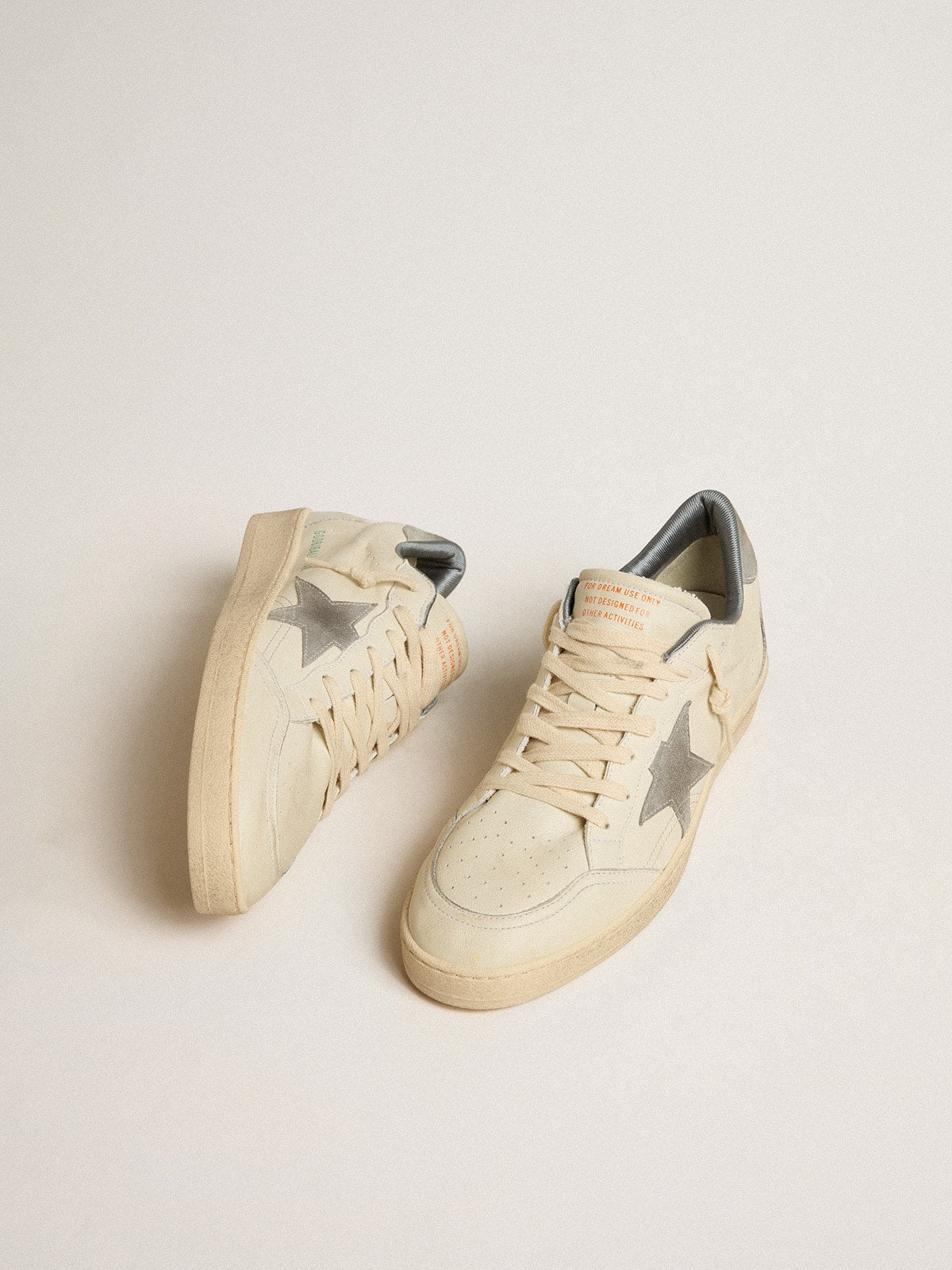 Golden Goose Ball Star in nappa leather with gray suede star and heel tab