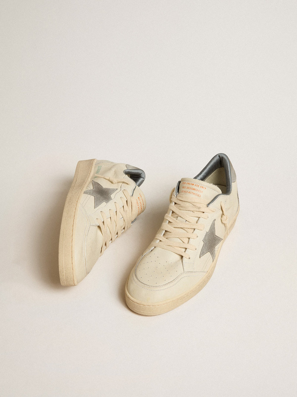 Golden Goose Ball Star in nappa leather with gray suede star and heel tab