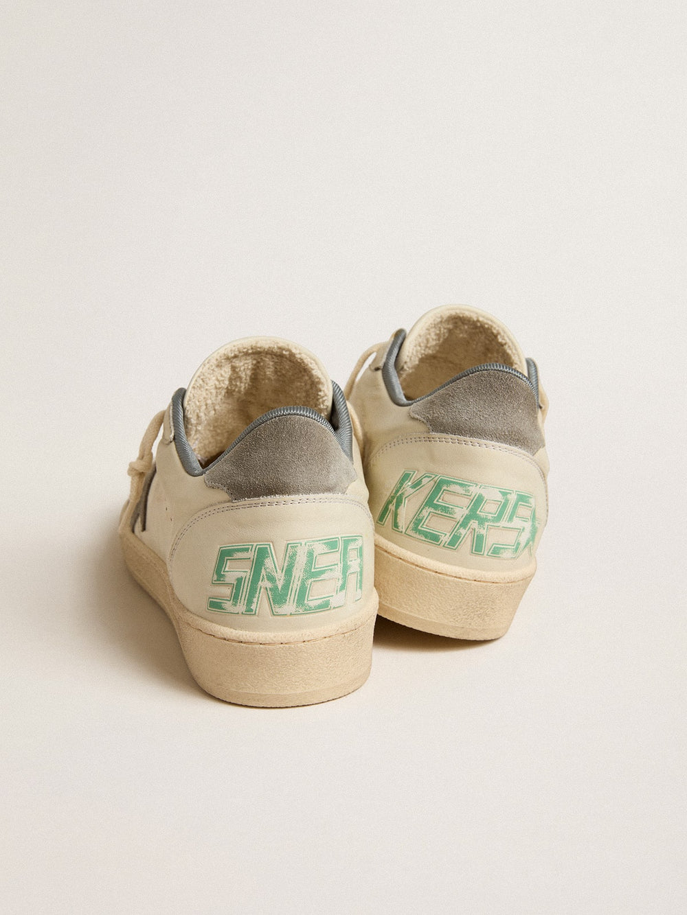 Golden Goose Ball Star in nappa leather with gray suede star and heel tab