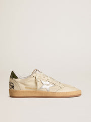 Golden Goose Men's Ball Star with silver leather star and green leather heel tab